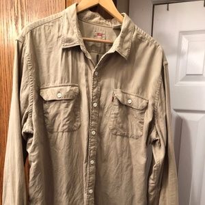 Men's XXL Levi's Tan/Khaki Button Down Shirt